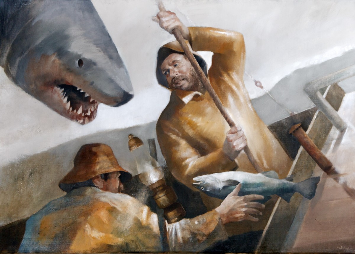 Hákarlinn tekinn inn – Shark on the Hook